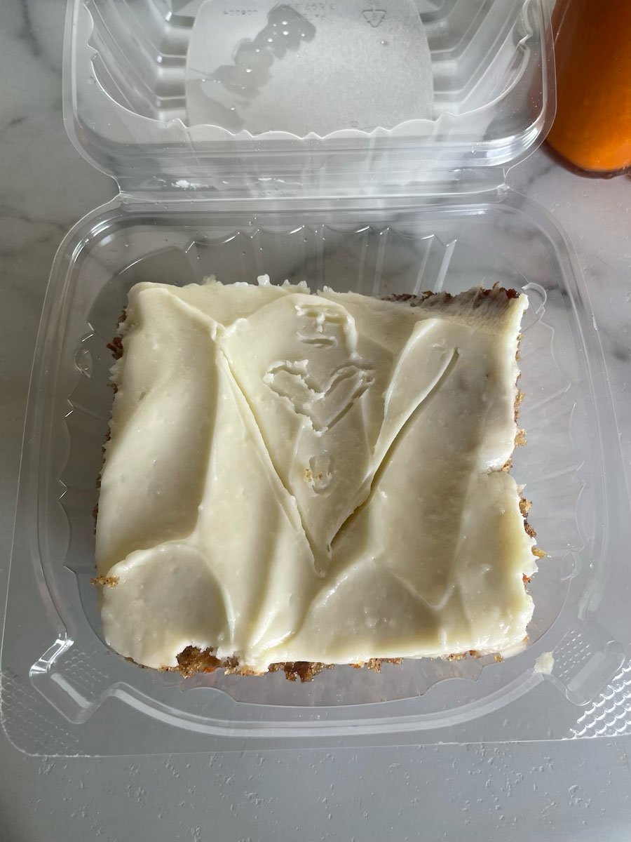 Carrot cake from a local restaurant in Texas